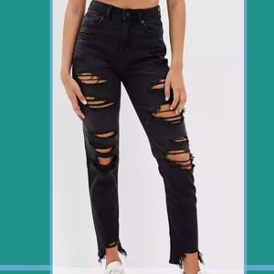 Black aerie ripped jeans